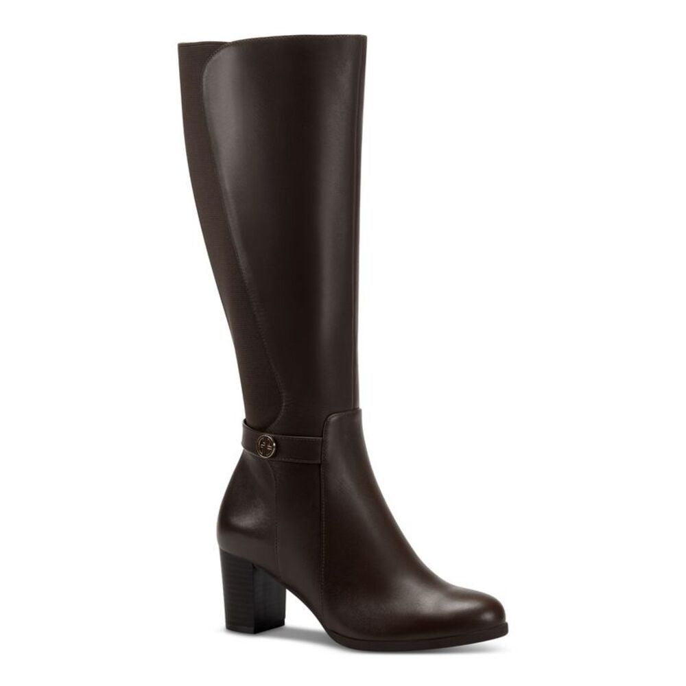 GIANI BERNINI Womens Brown Mia Round Toe Block Heel Leather Riding Boot 5.5 M